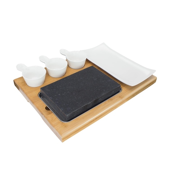 Zelancio Premium Lava Hot Stone Cooking Platter Hot and Cold Lava Rock Cooking Stone Set - Hibachi Grilling Stone