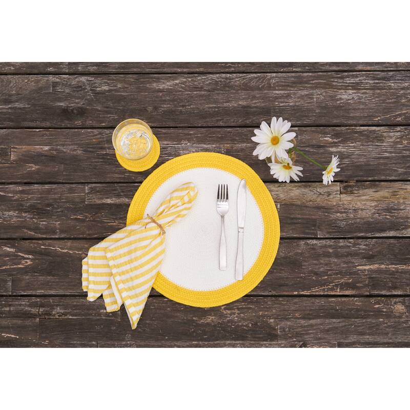 Rim Braided Round Placemats Sets of 6 Collection