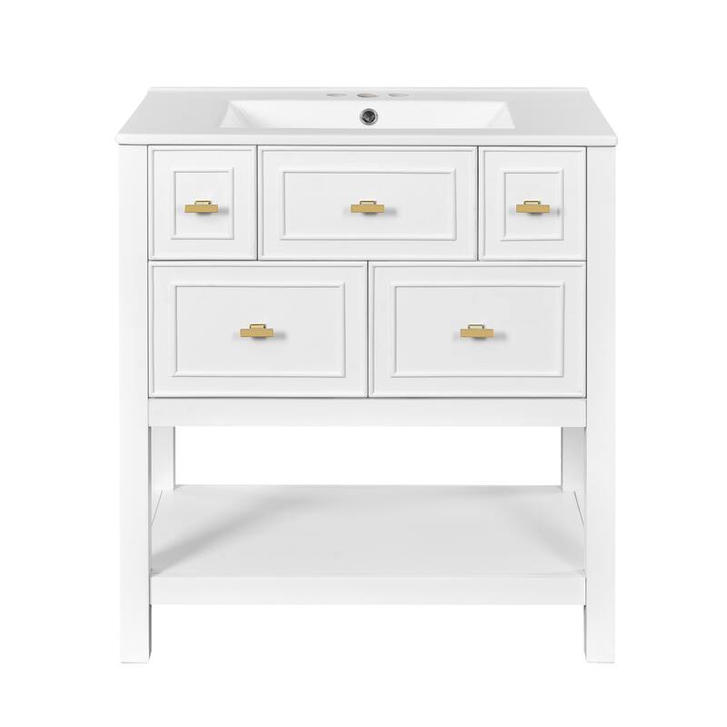 Wood Freestanding Bathroom Vanity with Sink