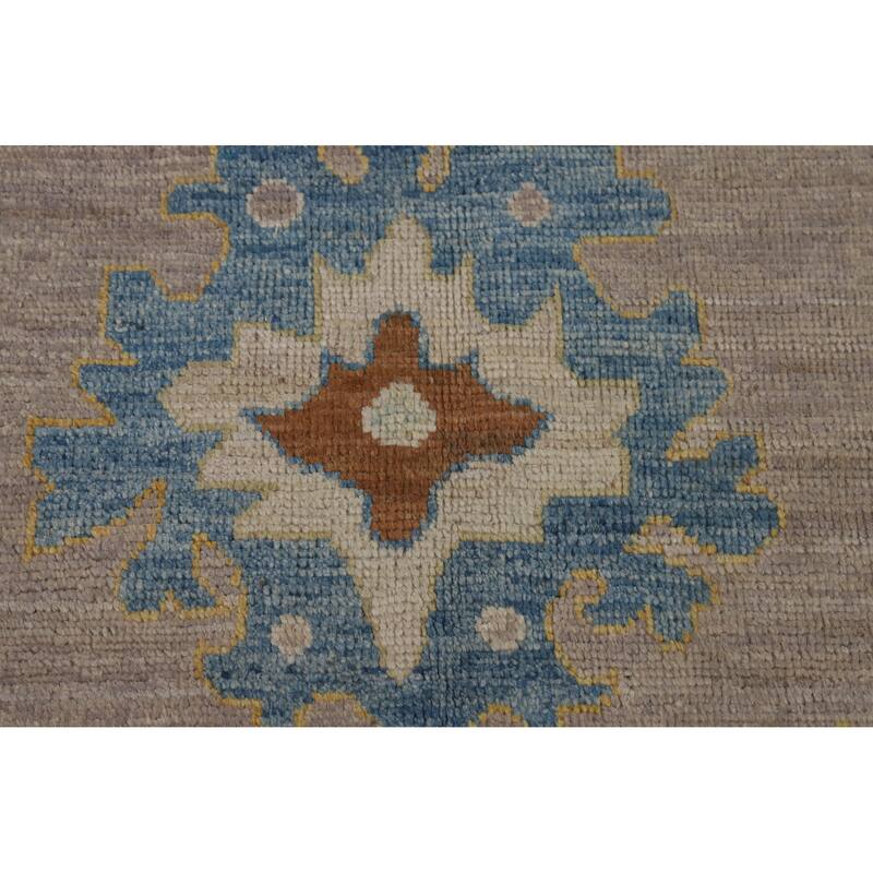 Hand Knotted Oriental 100% Wool Carpet Transitional All-Over Beige & Ivories Oushak Area Rug - 10' 2'' X 8' 0''