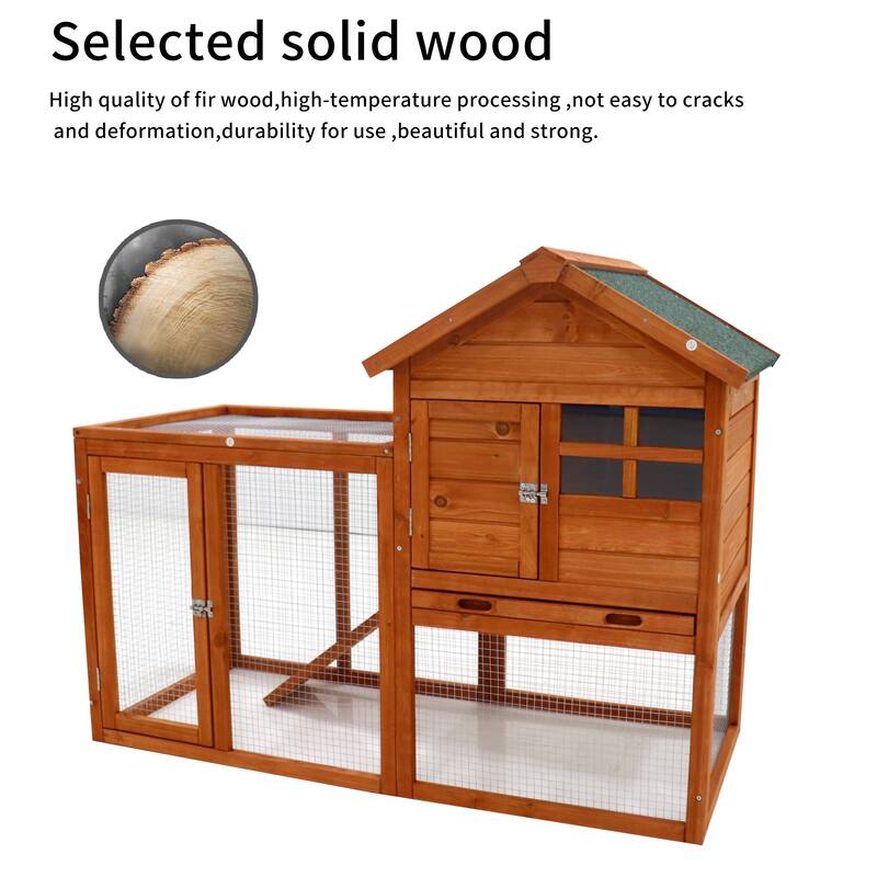 Durable Wooden Chicken Coop Hen House Rabbit Wood