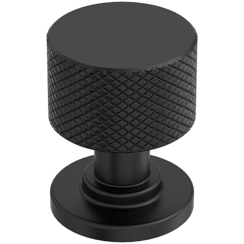 Amerock BP37620 Balata 1" Knurled Mushroom Cabinet Knob - Matte Black