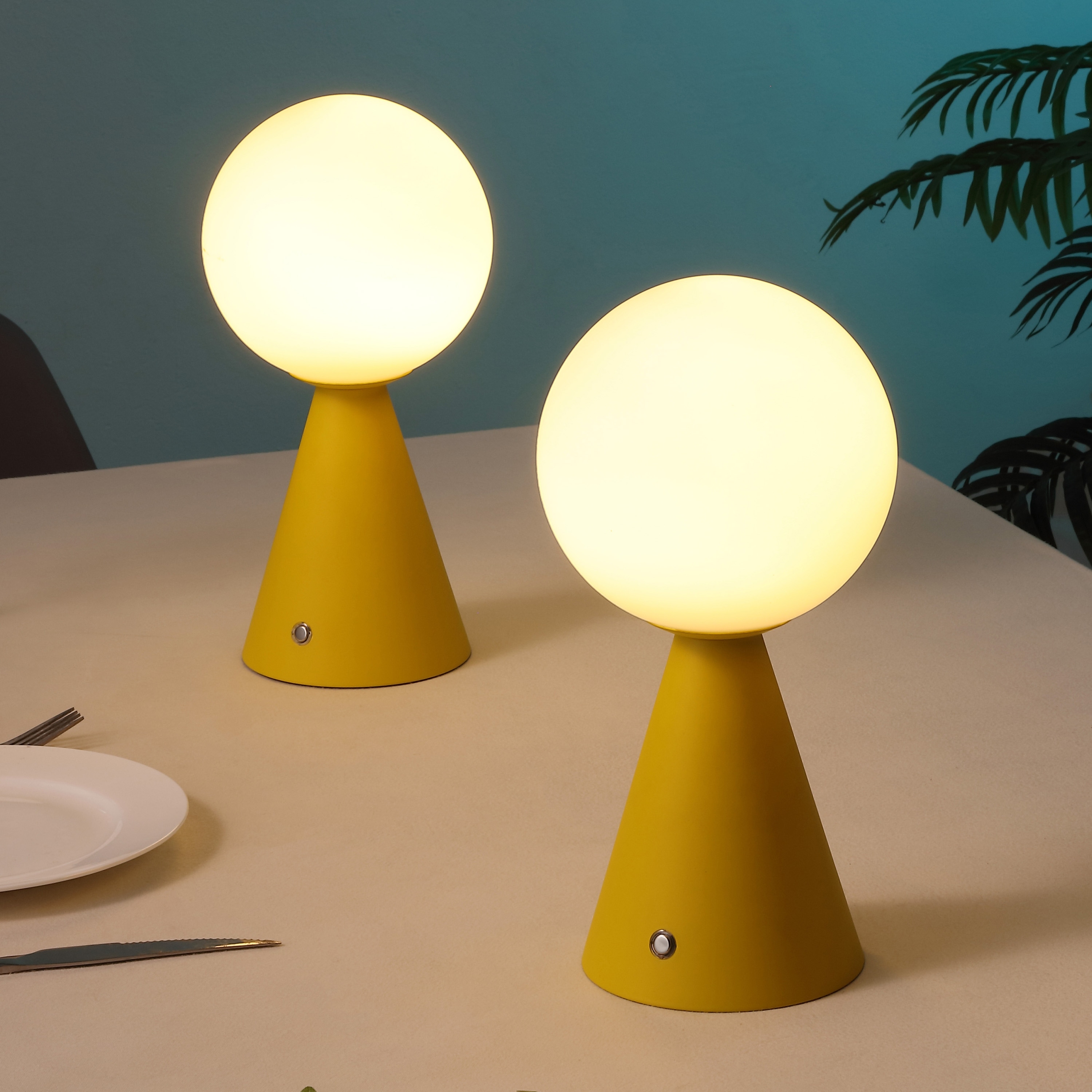 JONATHAN Y 11.75" Rechargeable/Cordless Dimmable Integrated LED Table Lamp, Touch Sensor (Set of 2) - 11.75