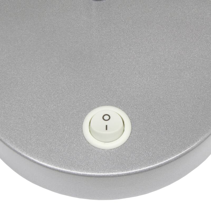 Curved Arm Desk Lamp with Glass Shade - 15.75" - Silver