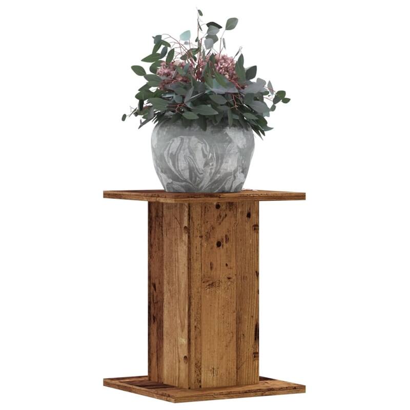 vidaXL Plant Stand Engineered wood Large Plant Stand Square - 11.8 x 11.8" - Old wood
