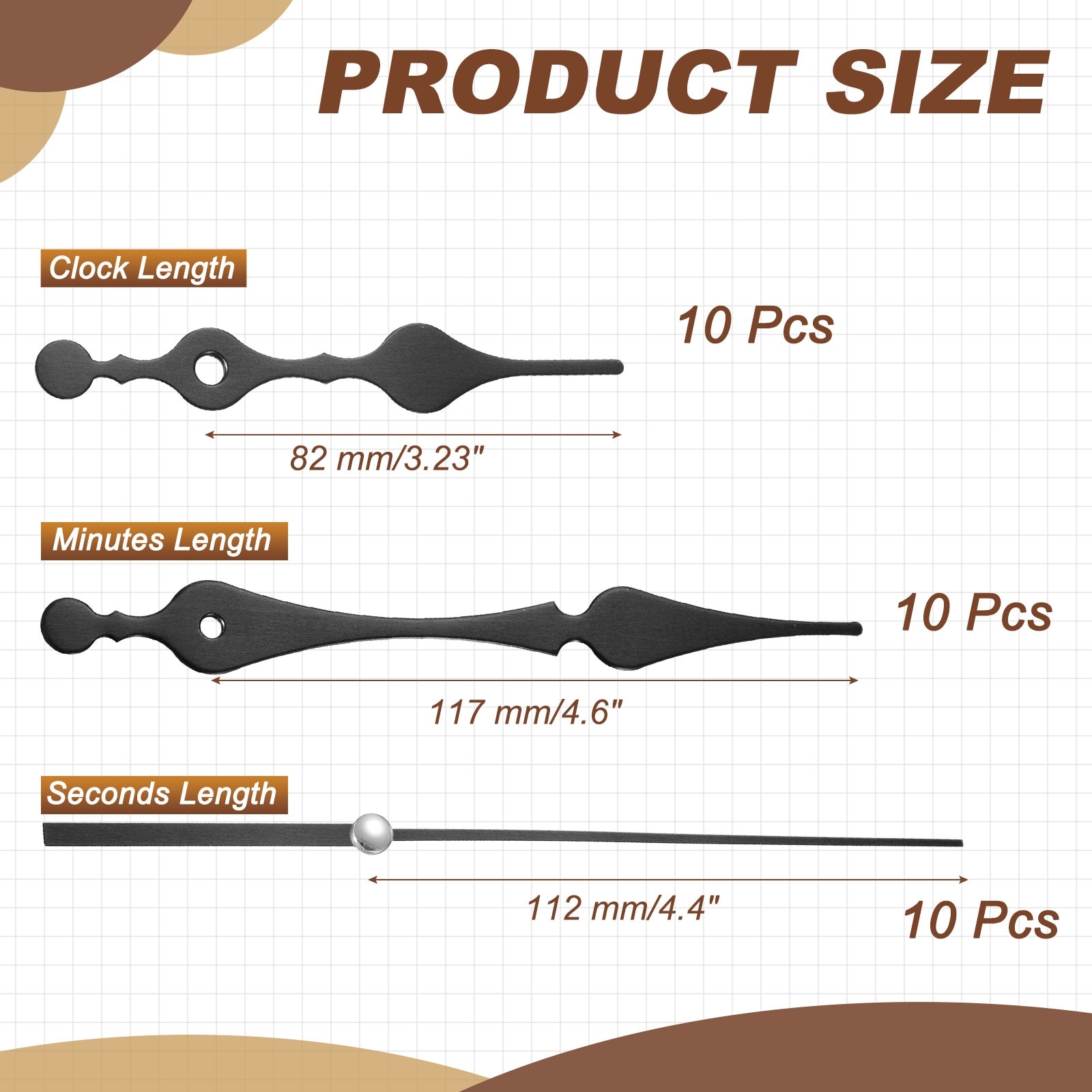 Clock Hands, Aluminum Clock Hands Only Kit Parts Mechanism Replacement for DIY Repair for Home