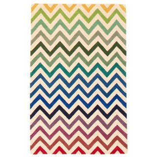 ECARPETGALLERY Hand Tufted Timeless Multi Color Wool Rug - 5'0 x 8'0 ...