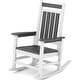 preview thumbnail 42 of 110, Modern High-Back Rocking Adirondack Chair All Weather Grey and White
