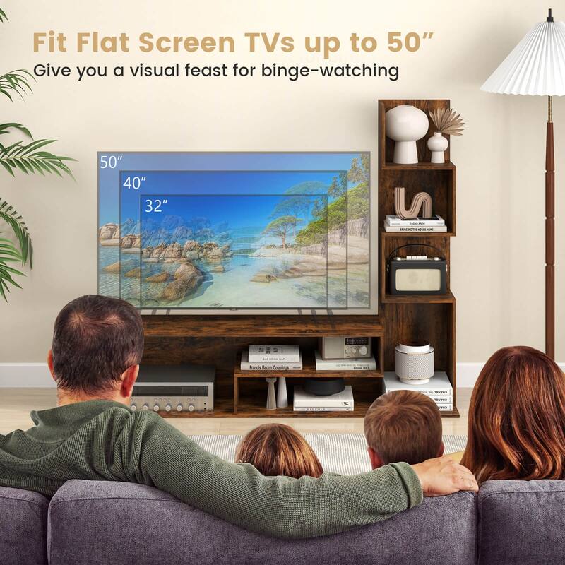 Costway Cube TV Stand for TVs up to 50" Media Console Table with - See Details