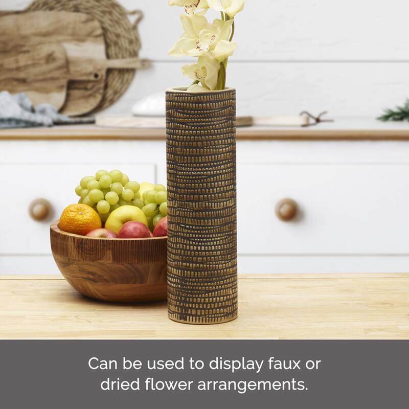 Elements Swirl Cylindrical Vase, 14 Inch
