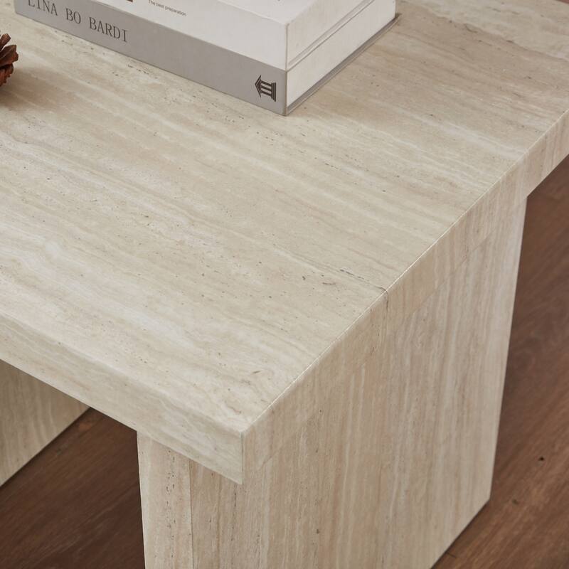 Roundhill Furniture Cavira 3-Piece Faux Marble Coffee Table Set