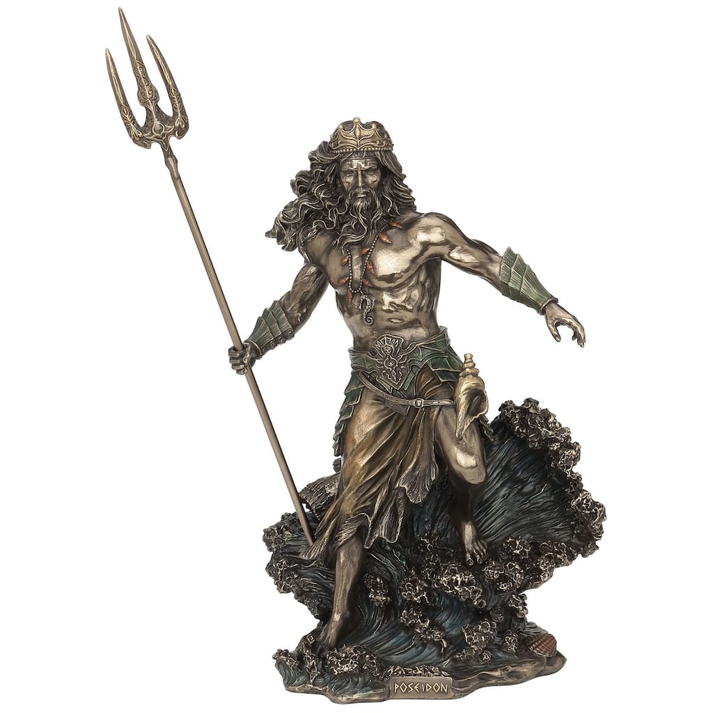 Veronese Design 20.67" H POSEIDON - GOD OF THE SEA 50CM.. Cold Cast Bronze