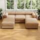 Option 3 Seater with 2 Ottoman Camel
