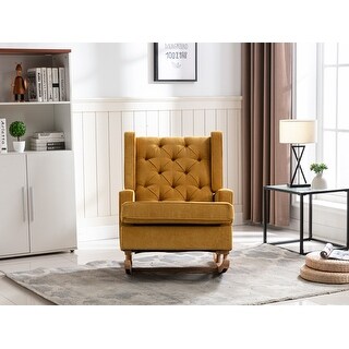 Living Room Comfortable Rocking Chair Accent Chair, Mustard - Bed Bath ...