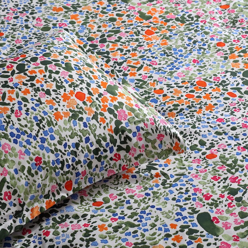 Marimekko Rantaniitty Cotton Orange Reversible Comforter Set