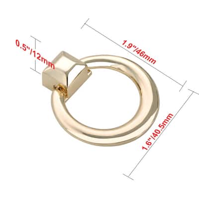 Utopia Alley Anello Cabinet Ring Pull Knob - Vintage Cabinet Polished Gold Hardware with Hand, 1.6"