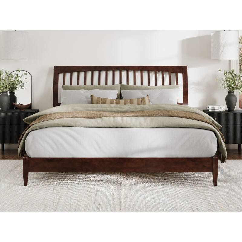 Orleans Solid Wood Low Profile Sleigh Platform Bed