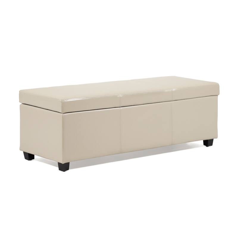 DH Basic Modern Brian 48-inch Rectangular Linen Storage Ottoman Bench by Denhour