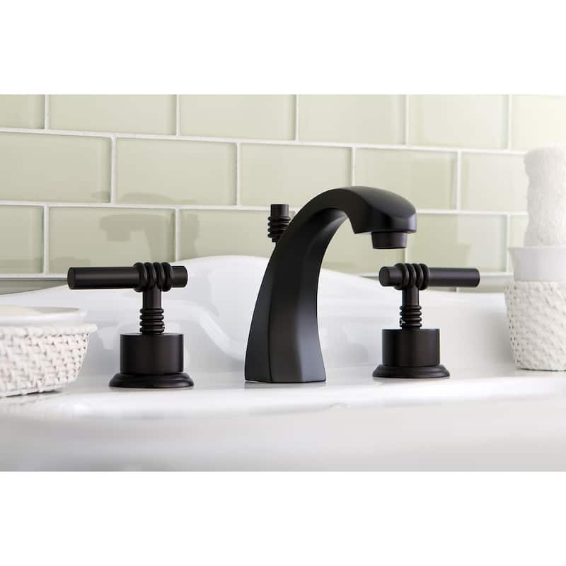 Kingston Brass Milano Widespread Bathroom Faucet with Pop-Up Drain