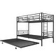 preview thumbnail 12 of 71, Twin over Twin Elegance Clean-Lined Bunk Bed, Heavy Duty Metal Structure Bunk Bed Frame Steel Slat Support(No Box Spring Needed)