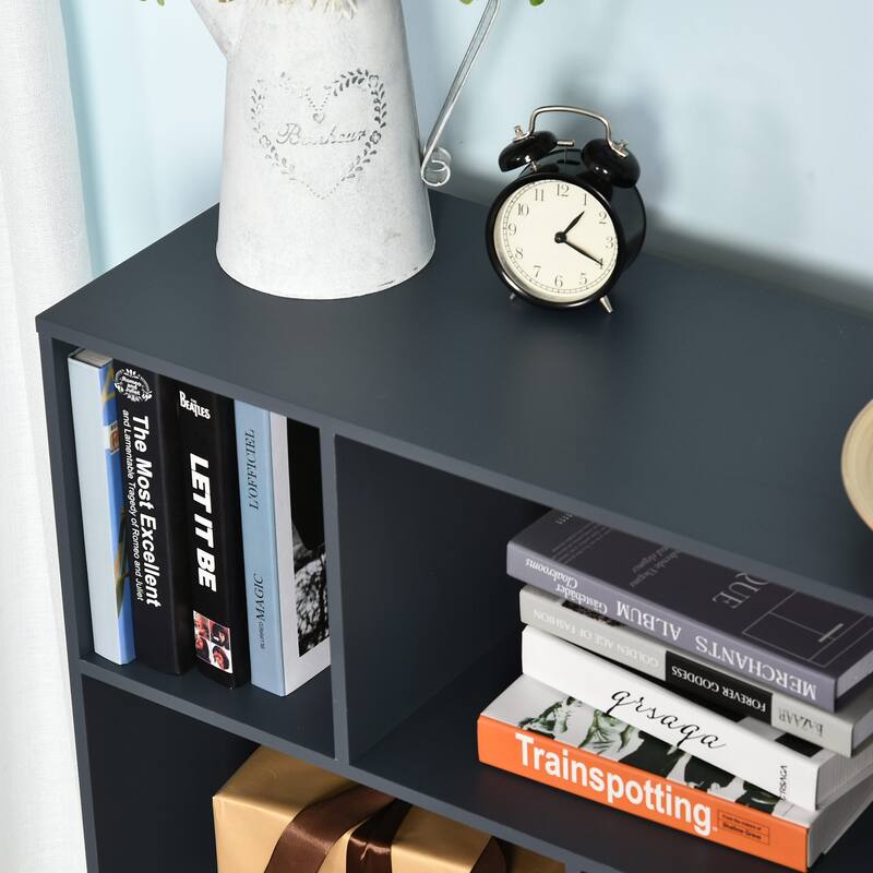 HOMCOM 3-Tier Child Bookcase Open Shelves Cabinet Floor Standing Home Office Storage Furniture Shelvin with Drawers