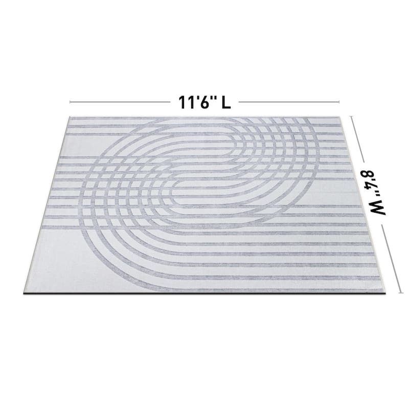 Contemporary Lines Machine Washable Area Rug