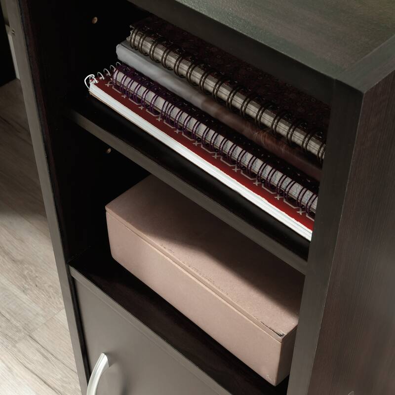 Engineered Wood Transitional Desk with Storage