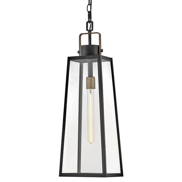 slide 1 of 1, Lark 82002 Hugh 9" Wide Outdoor Mini Pendant Black