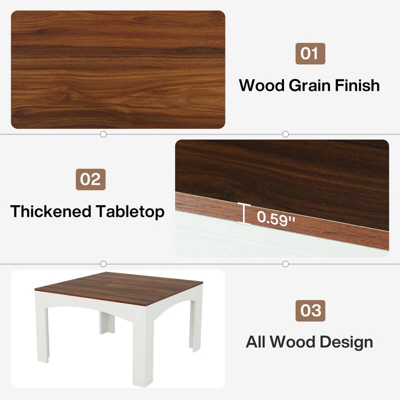 39.4-Inch Small Square Dining Table for 4