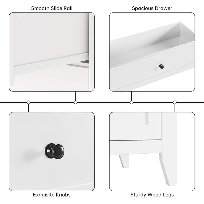 6 Drawer Dresser for Bedroom, Wooden Chest with Deep Drawers and Metal Knobs for Entryway, Hallway, or Kids Room