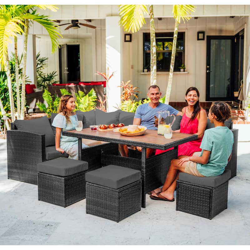 Empyrean 7-Piece Outdoor Wicker Patio Dining Set