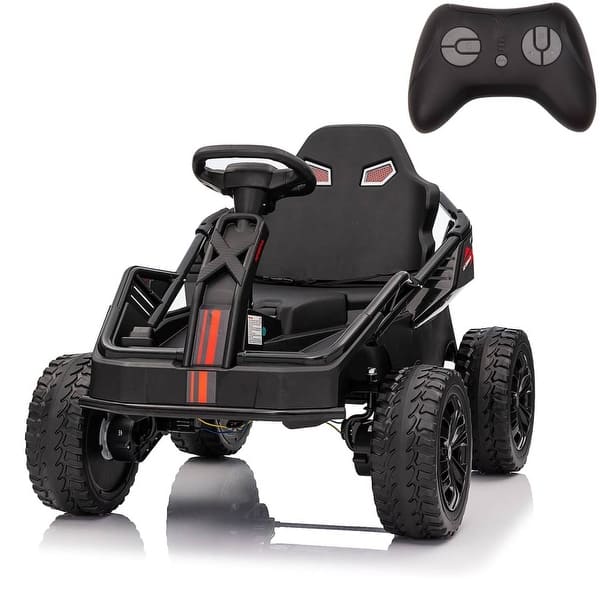 slide 2 of 19, 24V Kids Electric Car with Parent Control for Ages 3+ Black
