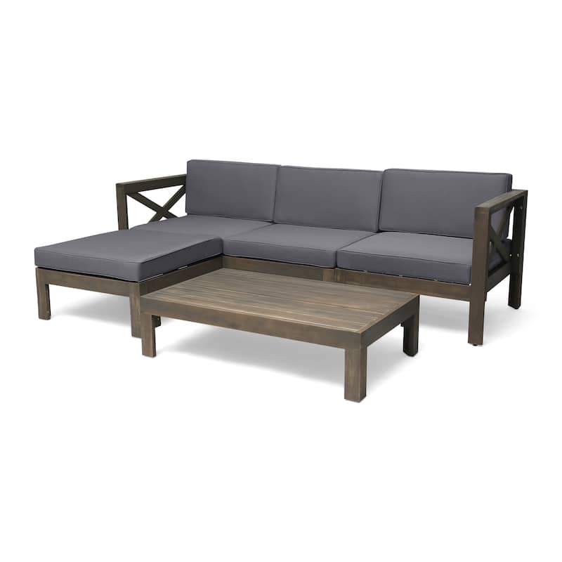 Alcove Outdoor Acacia Wood 5-piece Sofa Set by Christopher Knight Home