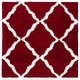 preview thumbnail 147 of 162, SAFAVIEH Dallas Shag Giusy Trellis 1.5-inch Thick Rug 6' Square - Red/Ivory - Square