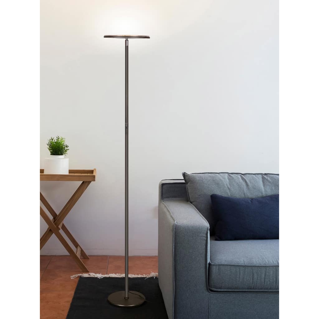 Brightech Sky Flux 67 in. Oil Brushed Bronze Industrial Dimmable and Color Temperature Adjustable LED Floor Lamp