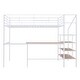 preview thumbnail 7 of 12, Full Size Metal Loft Bed with Desk and Lateral 4-Layer Storage Ladder