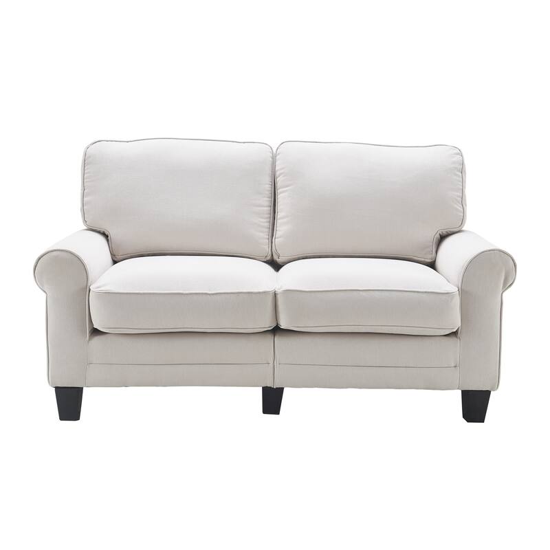 Serta Copenhagen 61" Loveseat for Two People, Pillowed Back Cushions and Rounded Arms, Durable Modern Upholstered Fabric