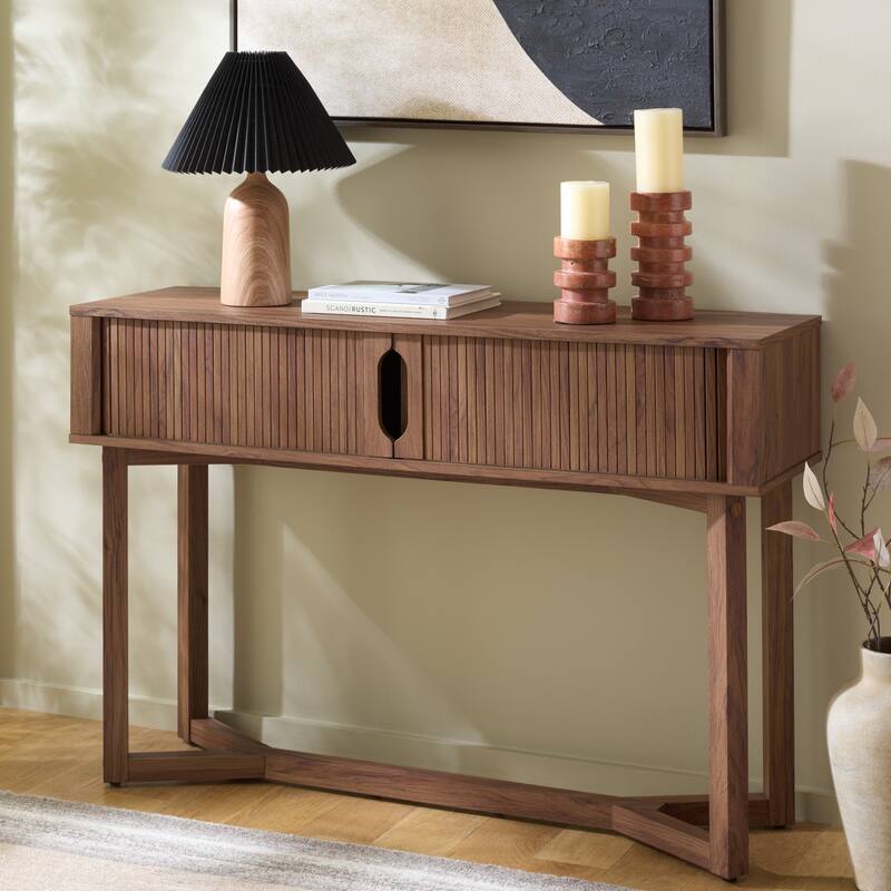 SAFAVIEH Home Ilyum Tambour Door Console Table - 47"W x 14"D x 32"H