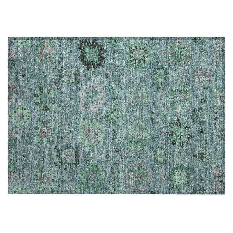 Machine Washable Indoor/ Outdoor Vintage Traditional Chantille Rug