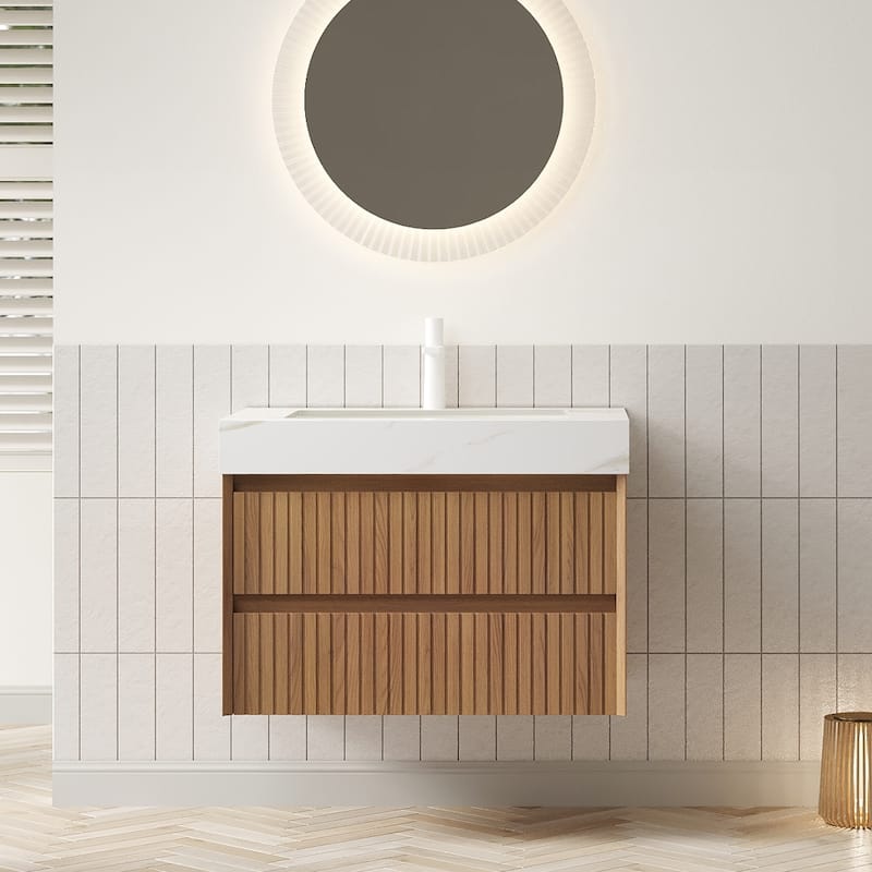 Wall-Mounted Bathroom Vanity with Sink