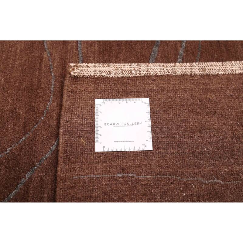 ECARPETGALLERY Hand-knotted Opulence Dark Brown Silk, Wool Rug - 8'1 x 10'0