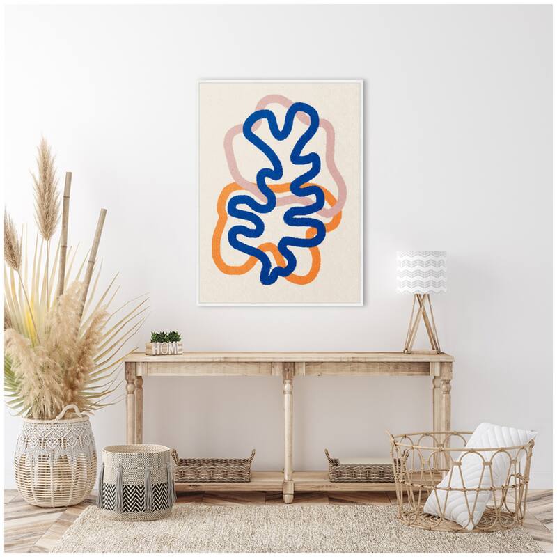 Kate and Laurel Sylvie Abstract Line Art Print 2 Framed Canvas by July Art Prints
