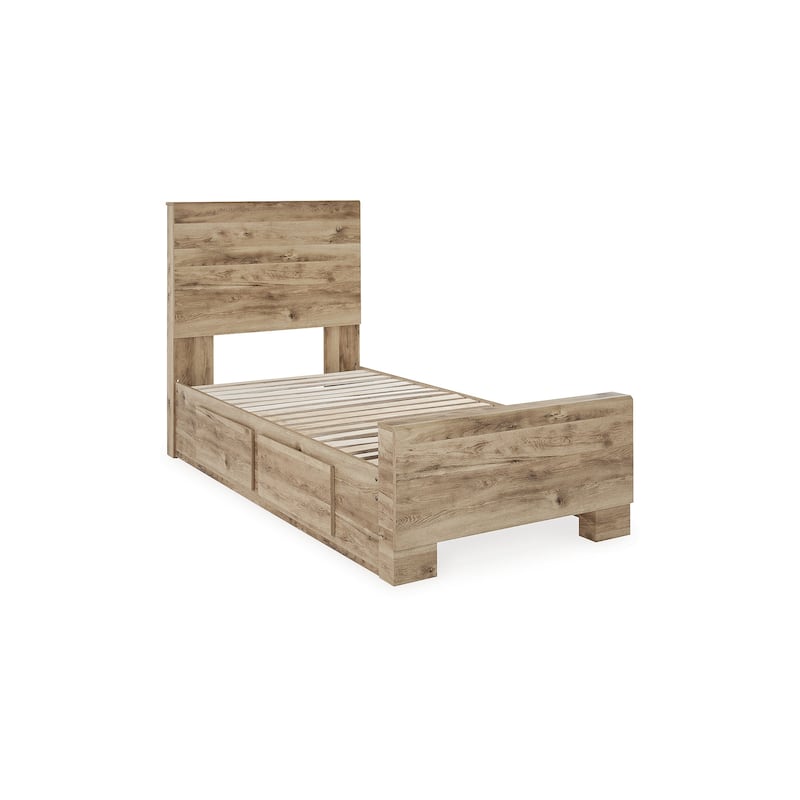 Signature Design by Ashley Hyanna Tan Brown Bed with 2 Side Storage