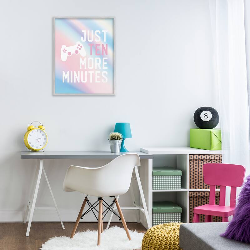 Stupell Pastel Ten More Minutes Gamer Framed Giclee Art Design By Lux + Me Designs