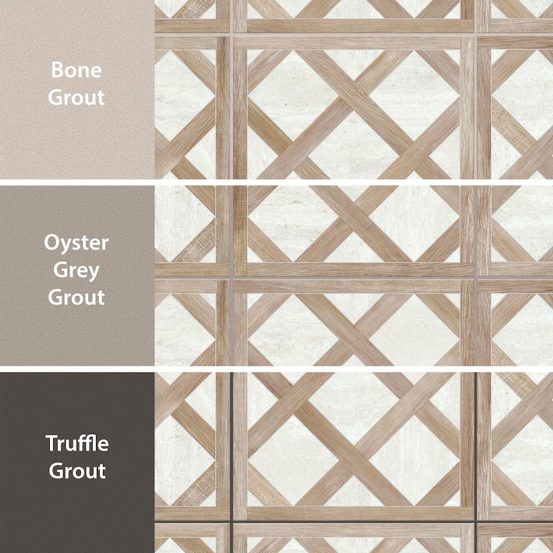 Merola Tile Fusione Intarsio Navona 23-1/2" x 23-1/2" Porcelain Floor and Wall Tile