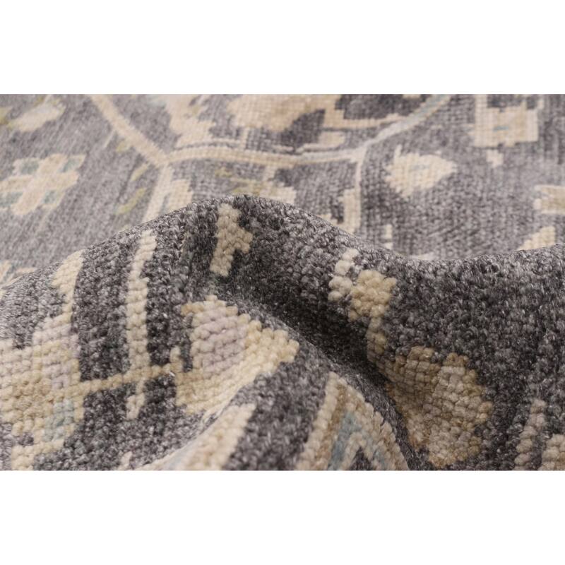 ECARPETGALLERY Hand-knotted Jules Serapi Dark Grey Wool Rug - 7'10 x 9'9