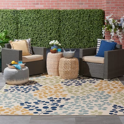 Nourison Caribbean Indoor/Outdoor Modern Floral Area Rug