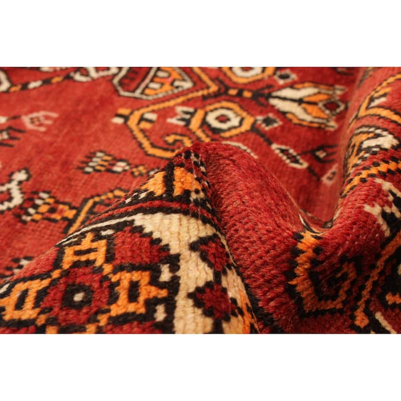 ECARPETGALLERY Hand-knotted Baluch Red Wool Rug - 3'8 x 6'4