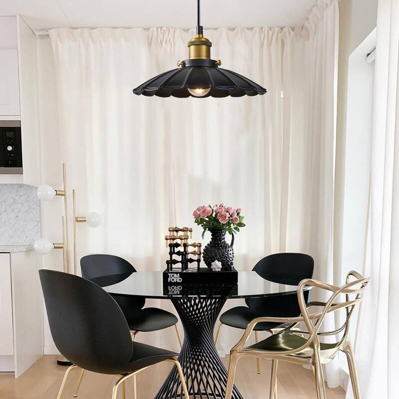 9.8 Inch hanging light black pendant light metal kitchen lights