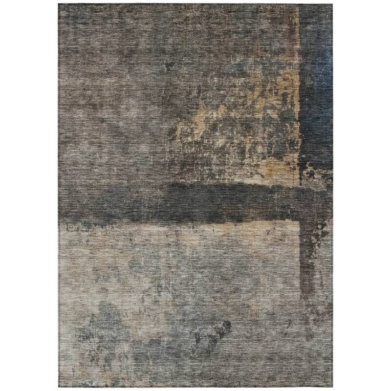 HomeRoots Abstract Transitional Rectangle Outdoor Rug